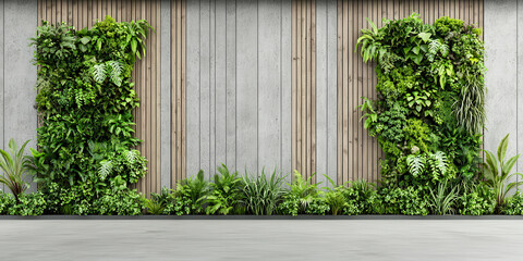 modern workspace with green wall and concrete accents, creating refreshing atmosphere