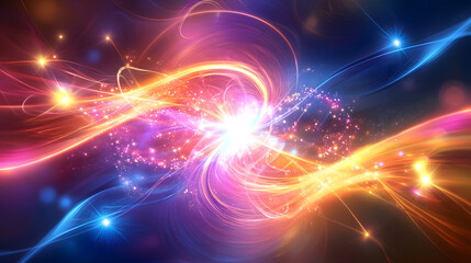 Obraz premium A Stunning Visual Burst of Energy Through Complex Pathways in Abstract Expression, Highlighting the Flow of Color and Pattern in Harmony