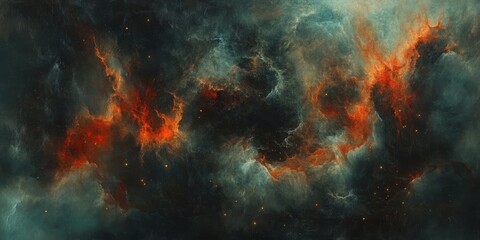 Fototapeta premium Vibrant texture of nebula clouds showcasing interstellar formation in cosmic space