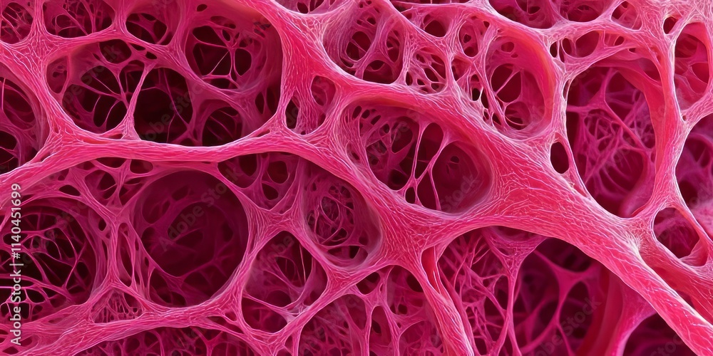 Poster exploring the intricate texture of glowing plasma filaments within a vibrant cellular structure