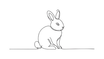 Continuous one single minimal line drawing easter
