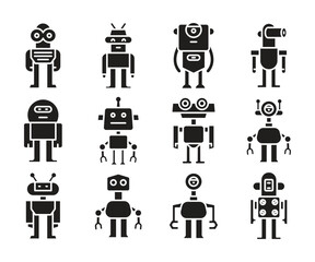 robot icons set vector illustration