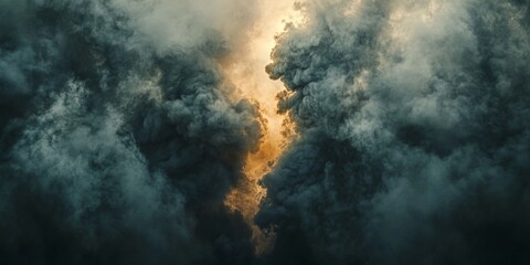 Dynamic texture of rocket exhaust fumes with dramatic cloud formations in the atmosphere