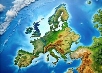 Ireland World Map Panoramic View: Stunning Aerial Photography of Emerald Isle Global Location