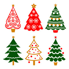 Obraz premium set of christmas trees