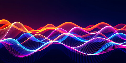 Abstract Sonic Waves - Visual representations of sound waves in dynamic colors. backdrop background digital art crisp oilpinting minimalist sharp details funny background copyspace