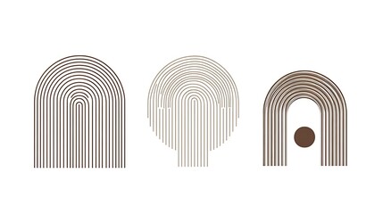 Naklejka premium Abstract geometric digital lines art minimalist modern style. AI Generated