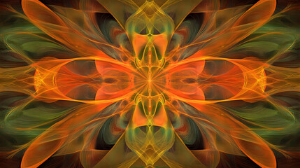 Fototapeta premium Captivating Encounters: The Pathway to Another Dimension Through Vibrant Digital Abstractions and Mystical Elements