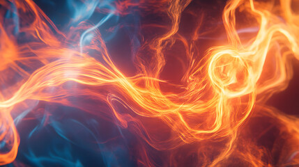 Obraz premium A Colorful Exploration of Energetic Flow and Abstract Patterns, Showcasing a Dynamic Interaction between Light and Color