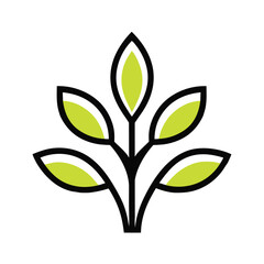 Minimalist Plant Vector Logo Design.