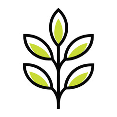 Minimalist Plant Vector Logo Design.