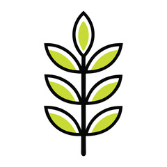 Minimalist Plant Vector Logo Design.