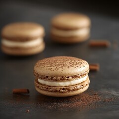 Macarons on table close up