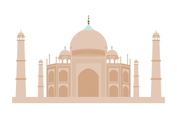 Vector illustration of Taj Mahal on transparent background