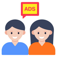 Creative design icon of ad chat
