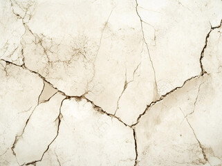 Fototapeta premium Cracked white wall surface showing signs of age and disrepair in indoor setting
