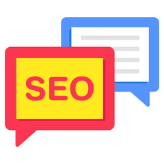 An editable design icon of seo chatting