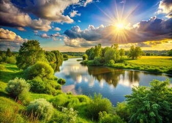 Fototapeta premium July Summer Month Background Photography, Hot July Sun, Summer Landscape, July Wallpaper, Summer Scenery, July Scenery, Summer Month, July Photos, Summer Backgrounds, Best July Images