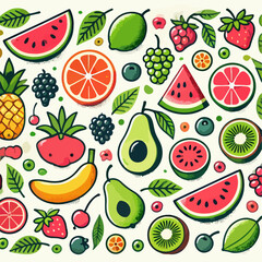 seamless background with fruits