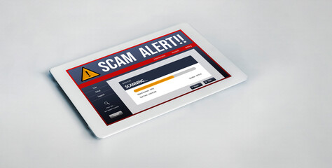 Cyber security software show alert of cyber attack for protection snugly. Danger from virus, phishing and cyber fraud.