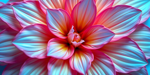 Abstract Flower Petals - Vibrant overlapping petals with a holographic shimmer. backdrop background digital art crisp oilpinting minimalist sharp details funny background copyspace