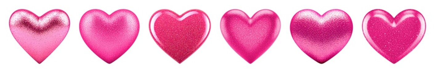 pink glitter hearts, pink gold glitter 3d heart png clipart transparent