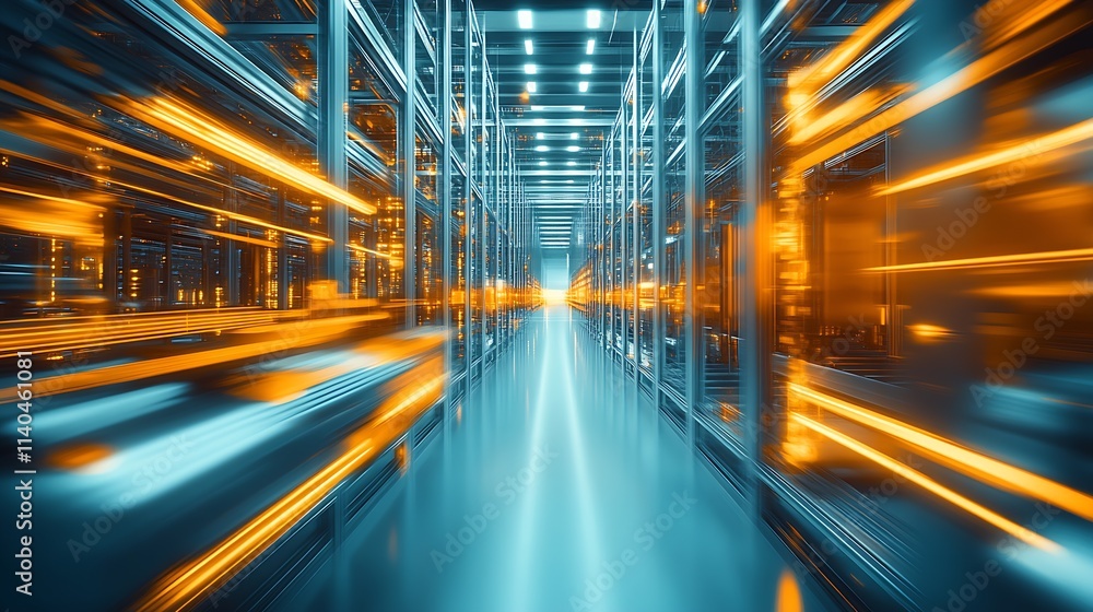 Aufkleber High Speed Data Transmission in a Modern Server Room Concept : Generative AI