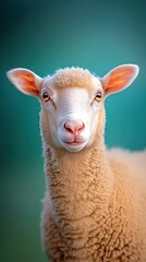 Obraz premium Close-up of a sheep's curly wool, illuminated by soft natural light