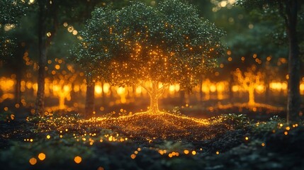 Naklejka premium Holographic Learning Tool Helps Students Grow a Forest of Knowledge Through Mastery