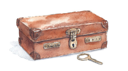 Unlocking secrets vintage box and key artistic still life home setting