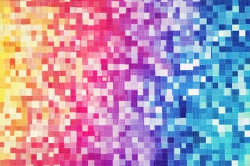 Fototapeta premium Colorful pixelated mosaic transitioning from warm to cool tones.