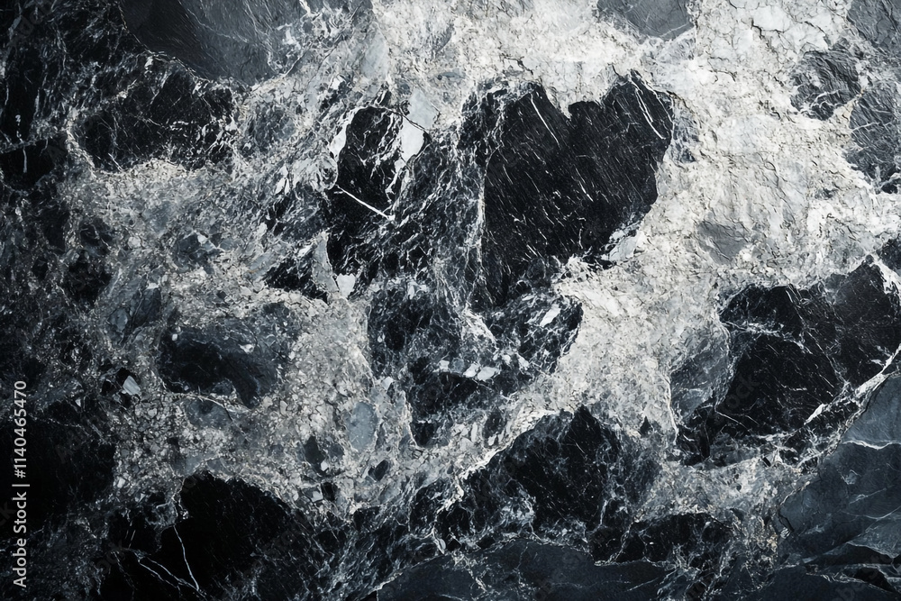 Poster unique black and gray marble texture display showcasing natural patterns and variations