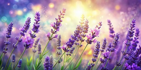 Lavender Floral Herbs Hand Drawn Illustration Portrait Photography: Botanical Art, Purple Flowers, Vintage Style