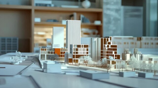 Discover the creative process behind urban architecture as a detailed model showcases city planning and innovative design elements