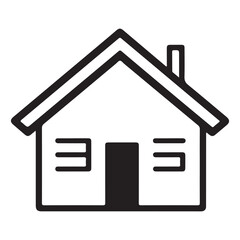 House icon vector art illustration, Black silhouette isolated on a white background