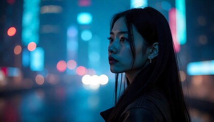 Obraz premium Futuristic cyberpunk portrait 