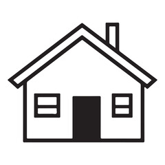 House icon vector art illustration, Black silhouette isolated on a white background