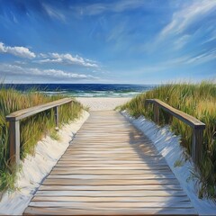 Obraz premium Dunes boardwalk to beach