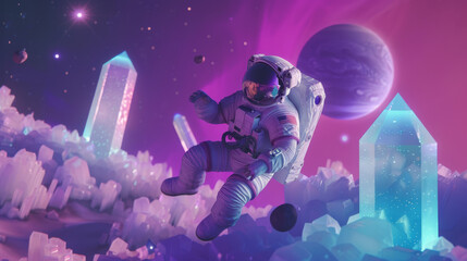 Obraz premium The image description could be: Spaceship flying through space