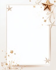Obraz premium Golden Stars on White Background: Minimalistic Vector Illustration with Clipart Style and White Space