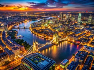 London Nightlife Aerial Photography: Stunning Cityscape Views at Night