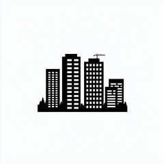 Obraz premium minimalist vector logo of architect with pencil and ruler forming abstract building silhouette isolated on white background