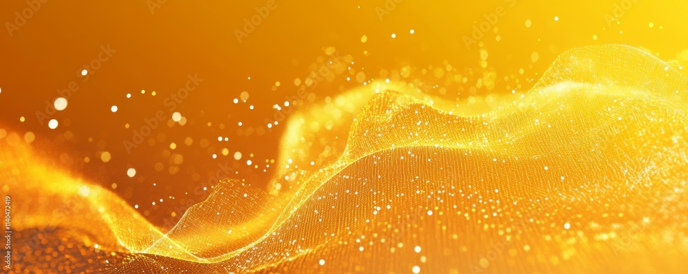 Poster cyberspace concept with high-tech structure. orange and yellow futuristic digital lines with copy-sp