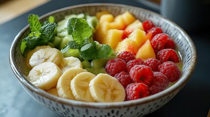 A smoothie with greens and fruits, blended for maximum nutrients