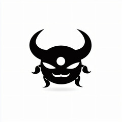 minimalist vector logo of ninja mask