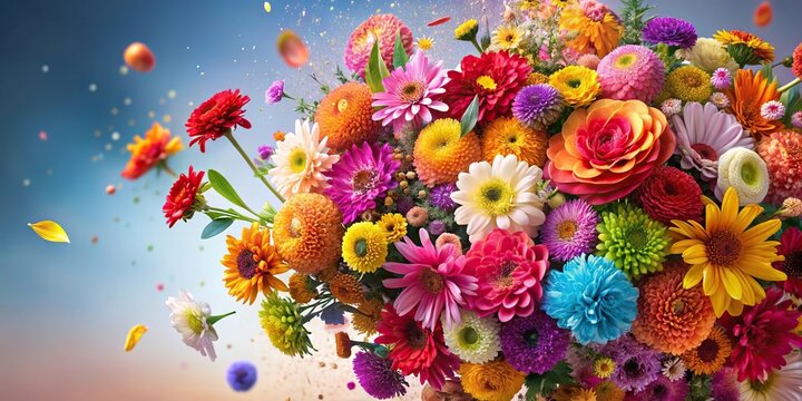 Stunning explosion of colorful flowers