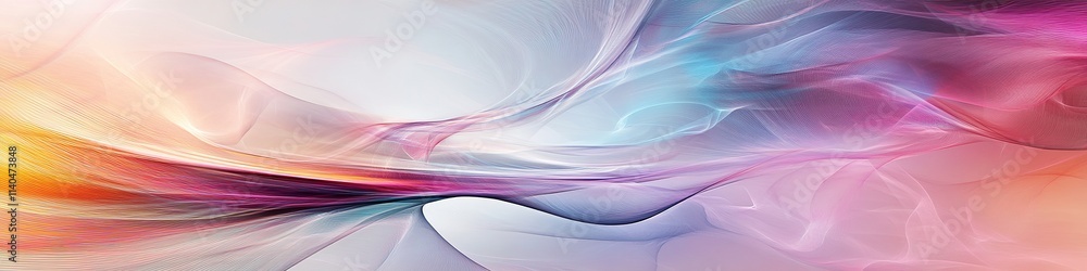 Poster abstract colorful wave design with smooth flowing lines