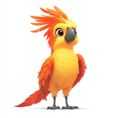 Illustration of a parrot in cartoon style isolated on white background