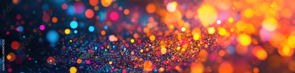 Poster colorful bokeh lights with shallow depth of field