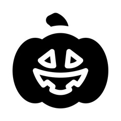 scary pumpkin icon with glyph style, perfect for user interface projects